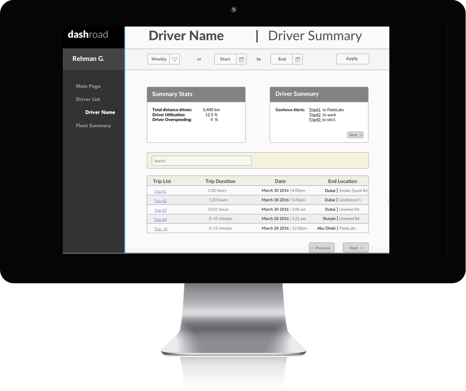 Driver Page